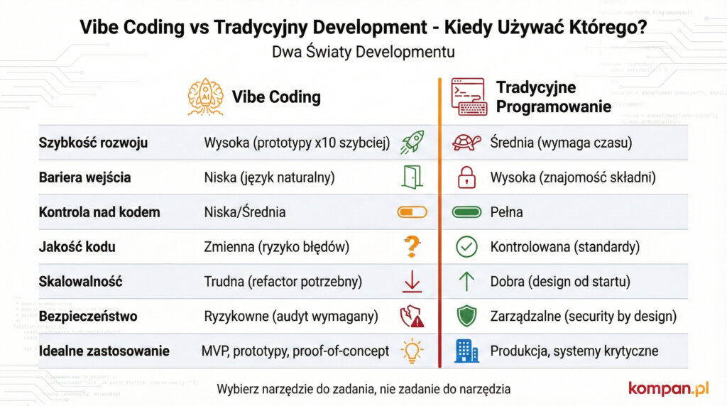 Vibe Coding vs Tradycyjny Development